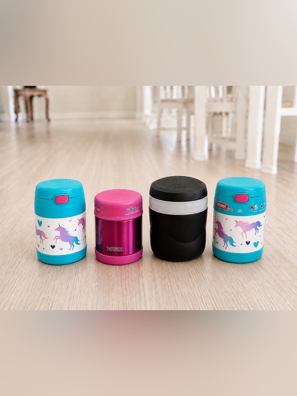 Thermos Kids Insulated Food Jar Bundle of 4 Unicorn & Pink